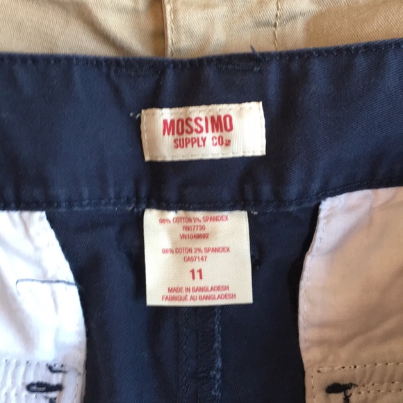 2 Mossimo cuffed shorts, Khaki and Navy Blue - Picture 3 of 3